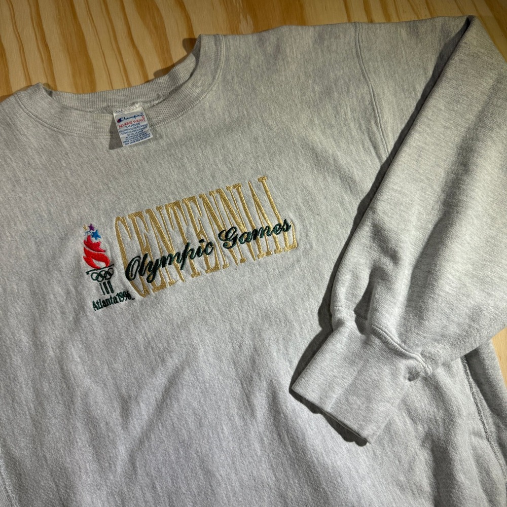 Vintage Champion Reverse Weave 1996 Atlanta Olympic Games Sweatshirt Grey XL